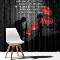 Cook Islands ANZAC Day Window Curtain Soldier Silhouette Remembrance
