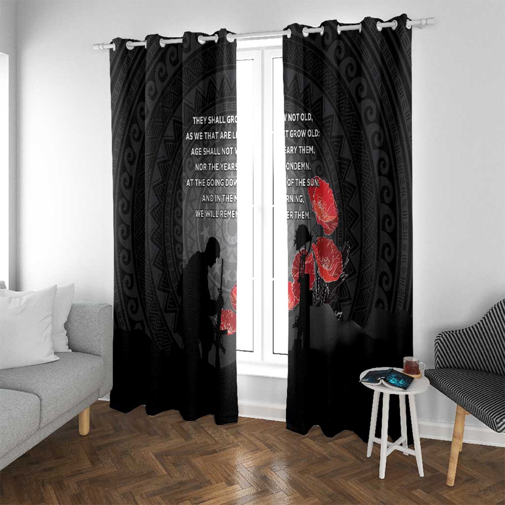 Cook Islands ANZAC Day Window Curtain Soldier Silhouette Remembrance