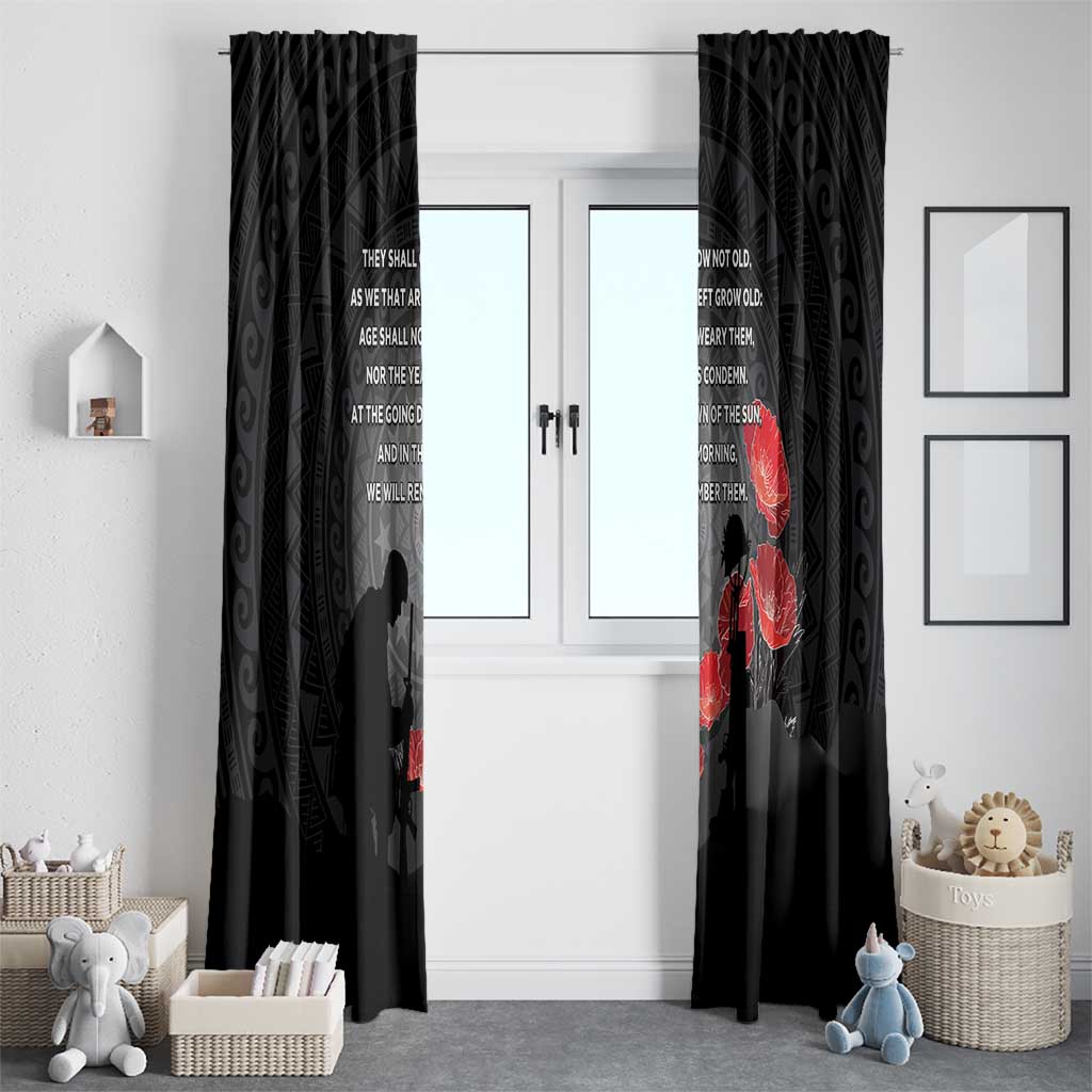 Cook Islands ANZAC Day Window Curtain Soldier Silhouette Remembrance