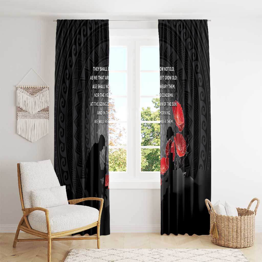 Cook Islands ANZAC Day Window Curtain Soldier Silhouette Remembrance