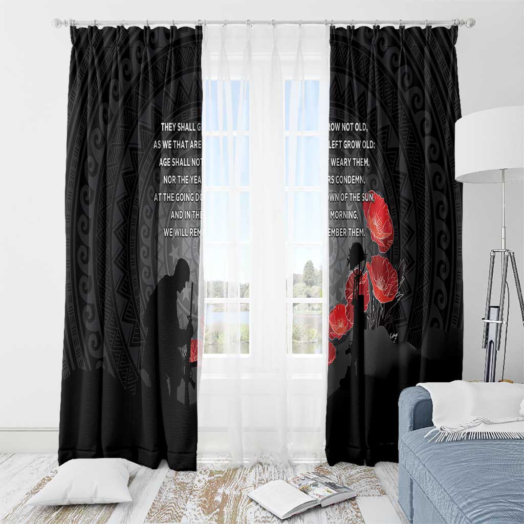 Cook Islands ANZAC Day Window Curtain Soldier Silhouette Remembrance