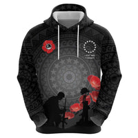 Cook Islands ANZAC Day Zip Hoodie Soldier Silhouette Remembrance LT05 - Polynesian Pride