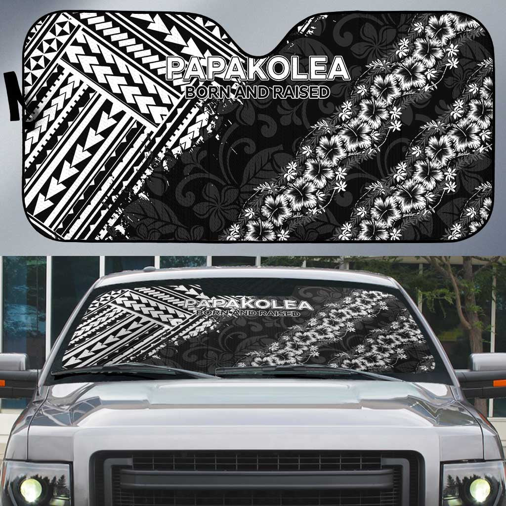 Hawaii Papakolea Born And Raised Auto Sun Shade Hawaiian Tribal Pattern