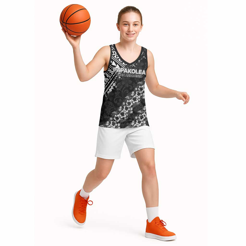 Hawaii Papakolea Born And Raised Basketball Jersey Hawaiian Tribal Pattern LT05 - Polynesian Pride