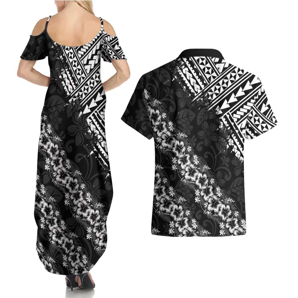 Hawaii Papakolea Born And Raised Couples Matching Summer Maxi Dress and Hawaiian Shirt Hawaiian Tribal Pattern LT05 - Polynesian Pride