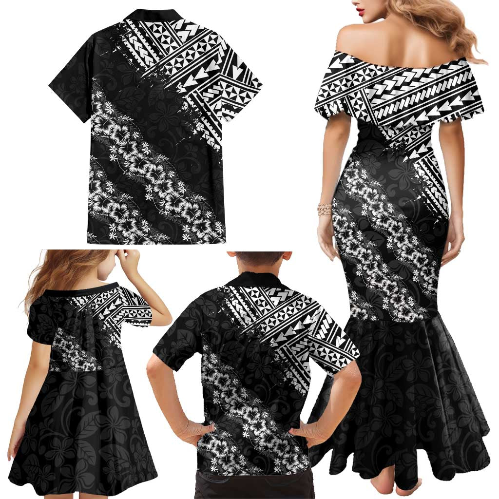 Hawaii Papakolea Born And Raised Family Matching Mermaid Dress and Hawaiian Shirt Hawaiian Tribal Pattern