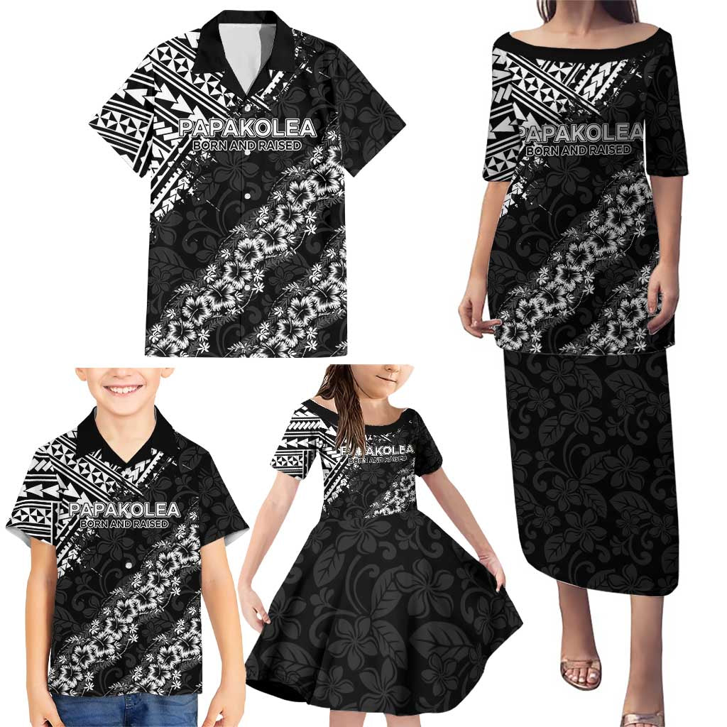 Hawaii Papakolea Born And Raised Family Matching Puletasi and Hawaiian Shirt Hawaiian Tribal Pattern LT05 - Polynesian Pride
