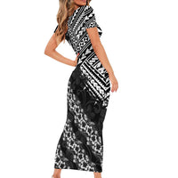 Hawaii Papakolea Born And Raised Family Matching Short Sleeve Bodycon Dress and Hawaiian Shirt Hawaiian Tribal Pattern