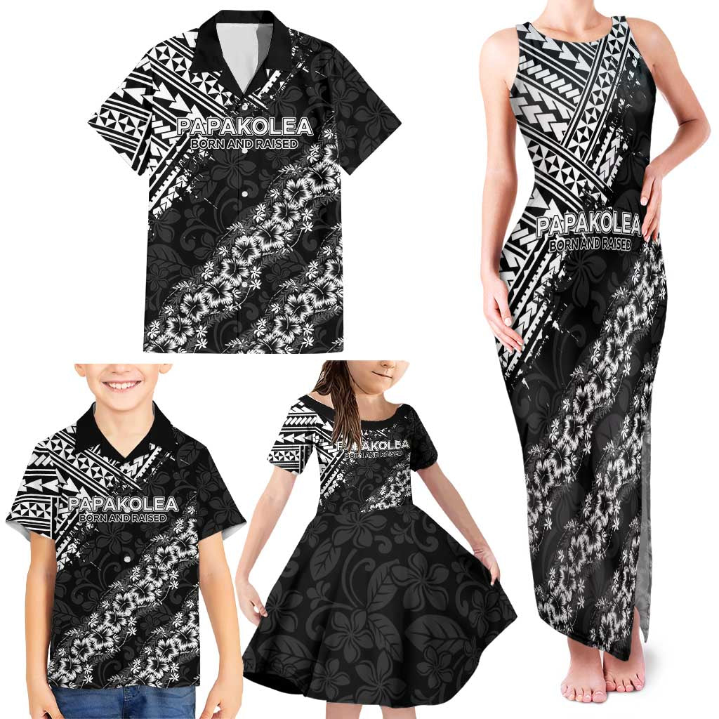 Hawaii Papakolea Born And Raised Family Matching Tank Maxi Dress and Hawaiian Shirt Hawaiian Tribal Pattern