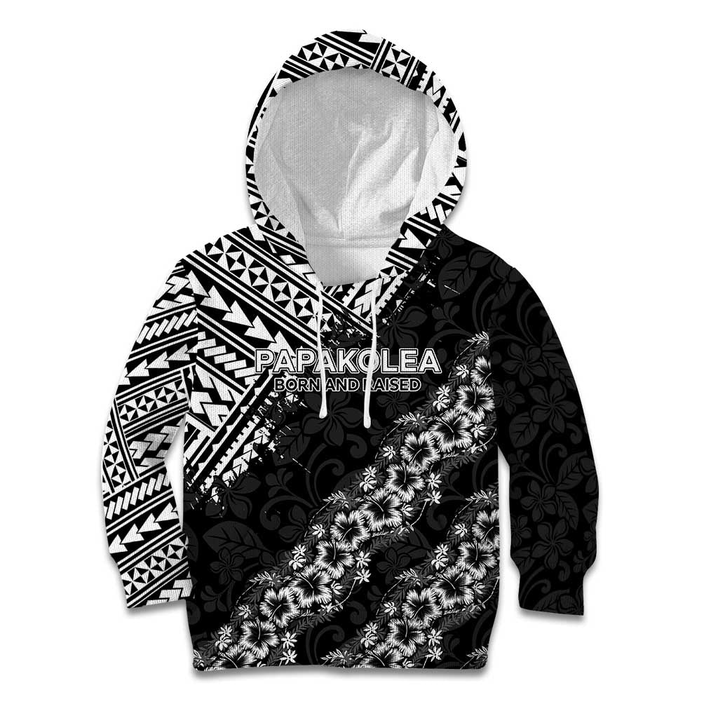 Hawaii Papakolea Born And Raised Kid Hoodie Hawaiian Tribal Pattern