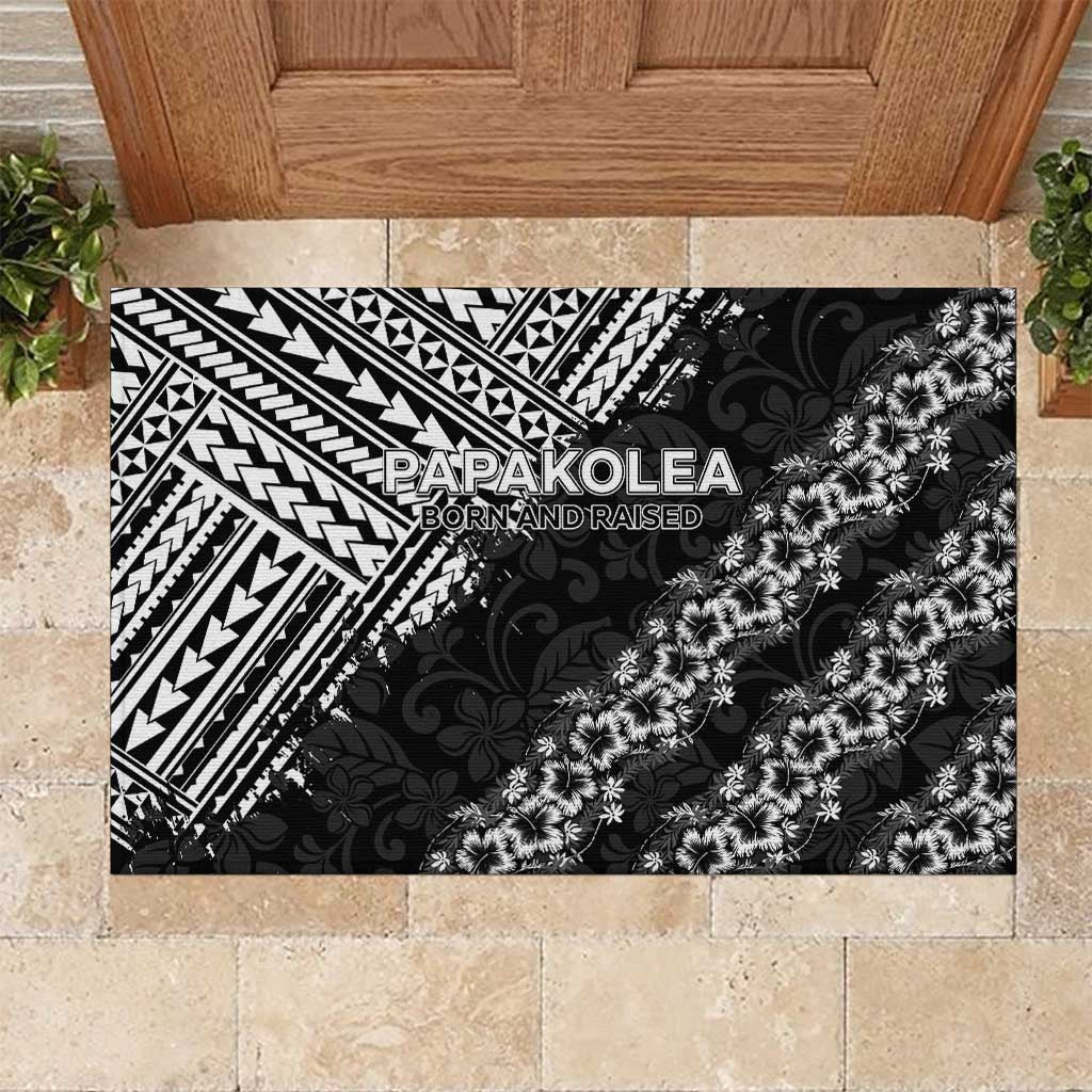 Hawaii Papakolea Born And Raised Rubber Doormat Hawaiian Tribal Pattern