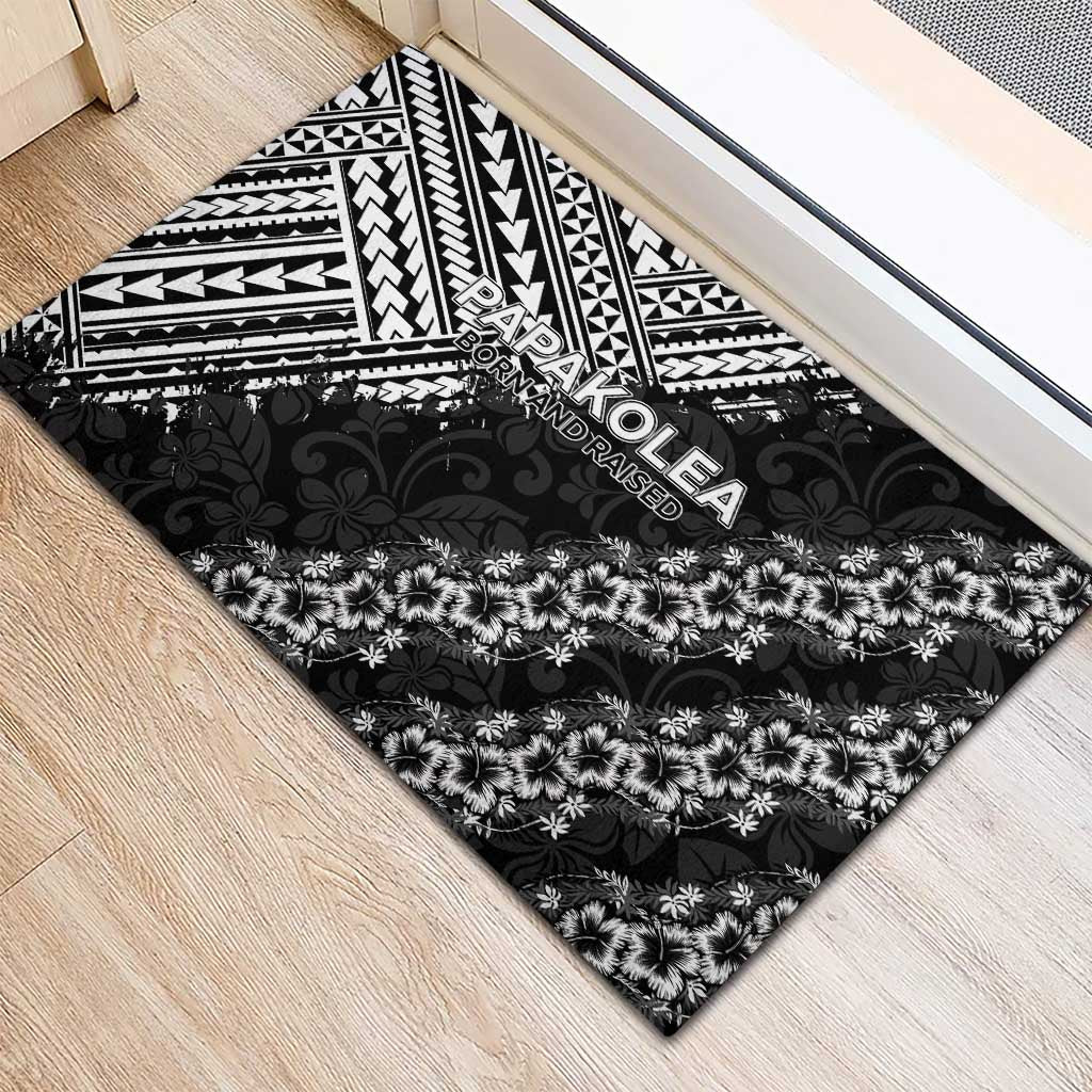 Hawaii Papakolea Born And Raised Rubber Doormat Hawaiian Tribal Pattern