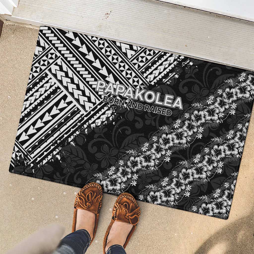 Hawaii Papakolea Born And Raised Rubber Doormat Hawaiian Tribal Pattern