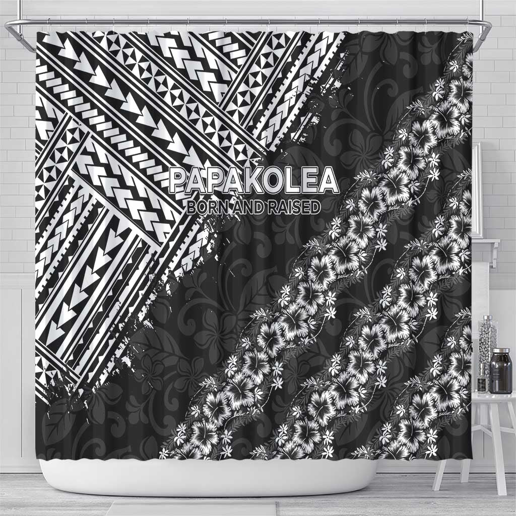Hawaii Papakolea Born And Raised Shower Curtain Hawaiian Tribal Pattern LT05 - Polynesian Pride