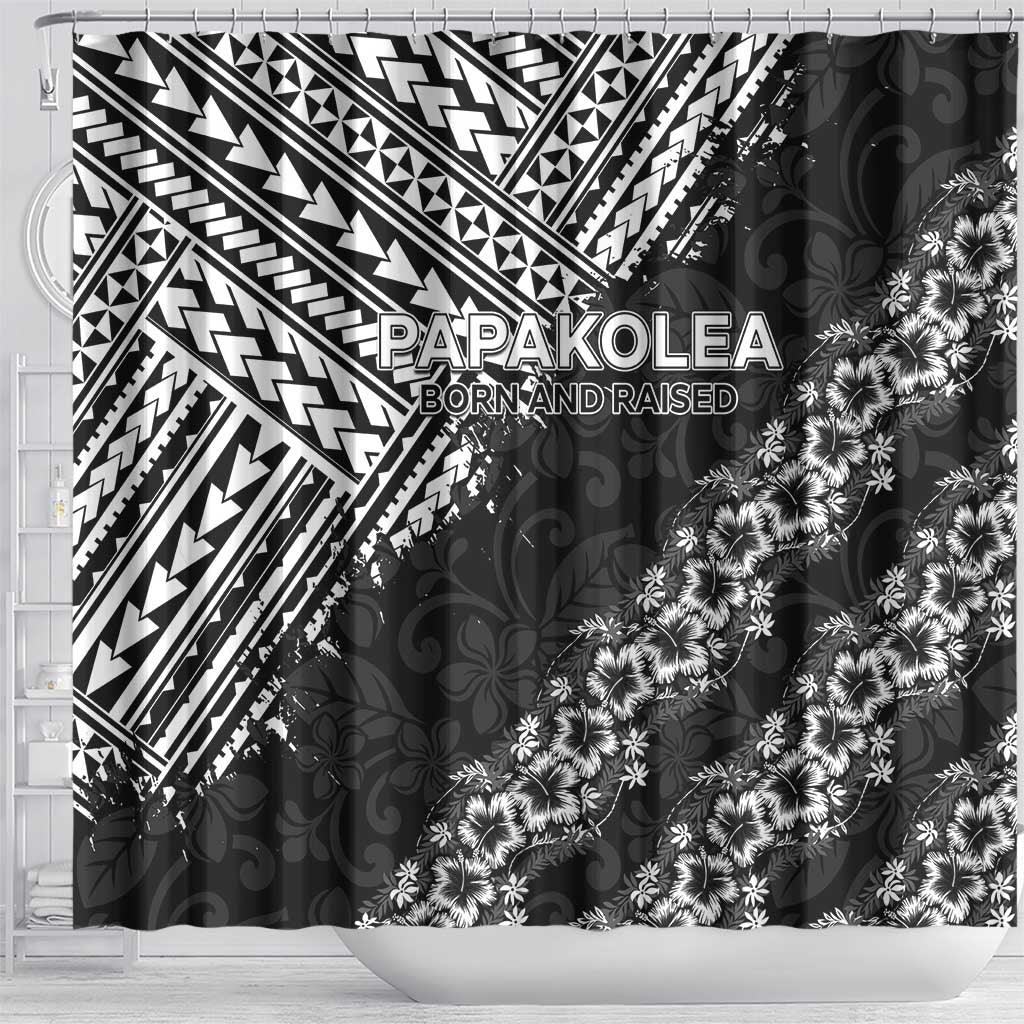 Hawaii Papakolea Born And Raised Shower Curtain Hawaiian Tribal Pattern LT05 - Polynesian Pride