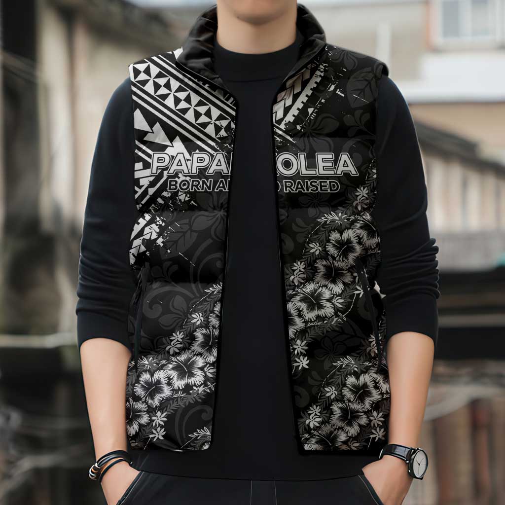 Hawaii Papakolea Born And Raised Sleeveless Puffer Jacket Hawaiian Tribal Pattern