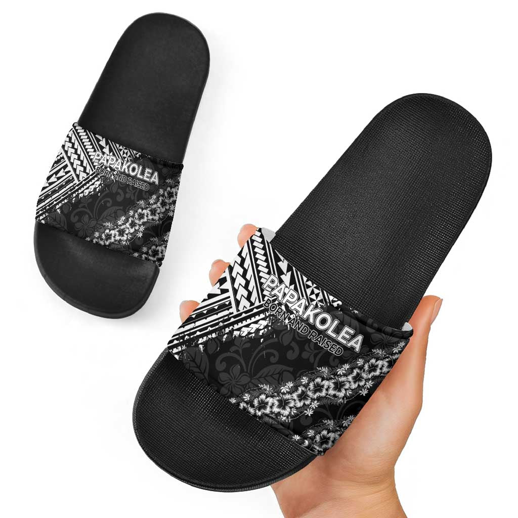 Hawaii Papakolea Born And Raised Slide Sandals Hawaiian Tribal Pattern LT05 - Polynesian Pride