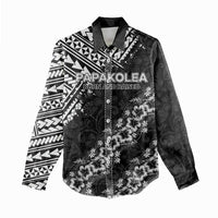 Hawaii Papakolea Born And Raised Women Casual Shirt Hawaiian Tribal Pattern