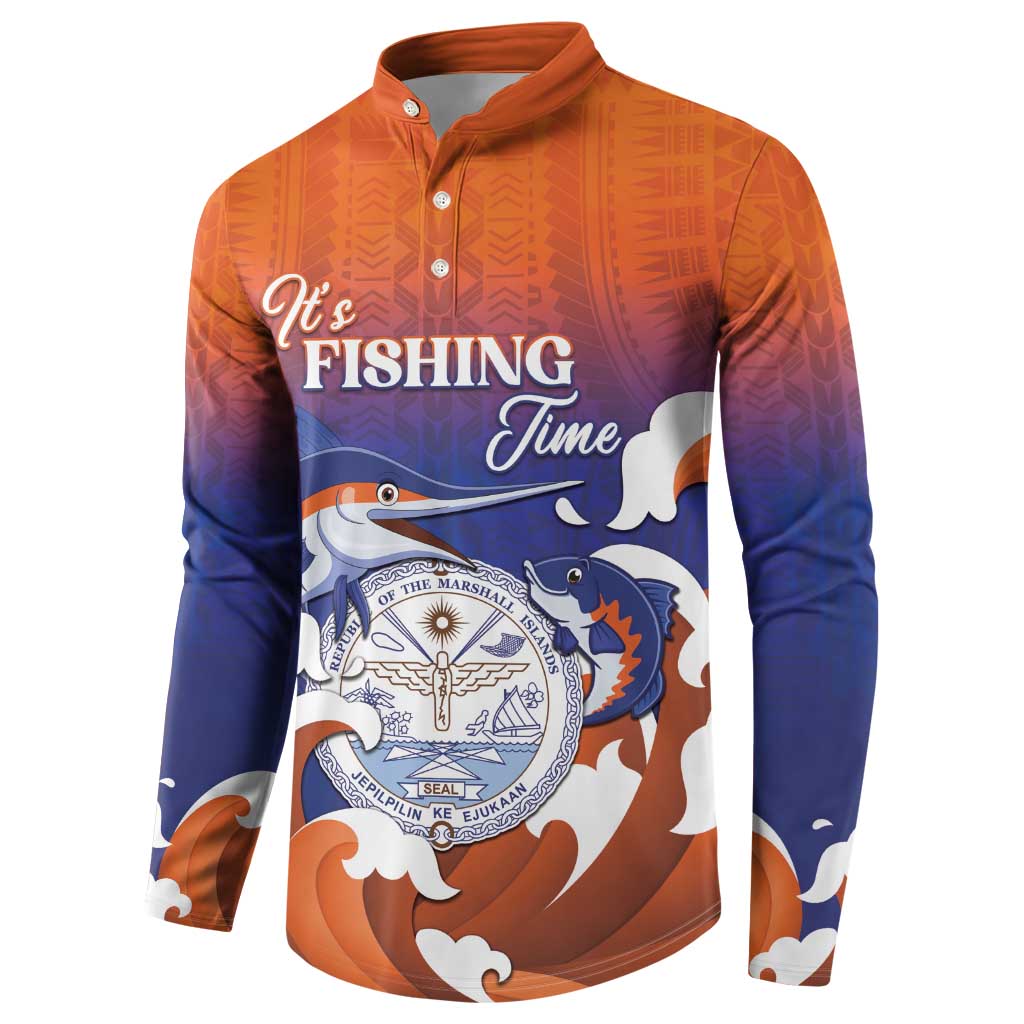 Marshall Islands Fishermen's Day Button Sweatshirt It's Fishing Time