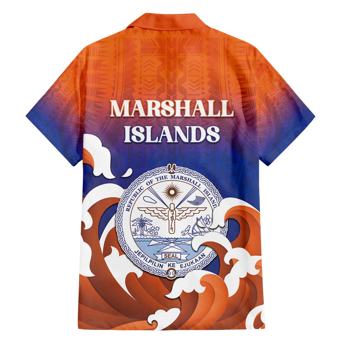 Marshall Islands Fishermen's Day Family Matching Off The Shoulder Long Sleeve Dress and Hawaiian Shirt It's Fishing Time LT05 - Polynesian Pride