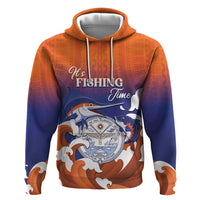Marshall Islands Fishermen's Day Hoodie It's Fishing Time LT05 Pullover Hoodie Orange - Polynesian Pride