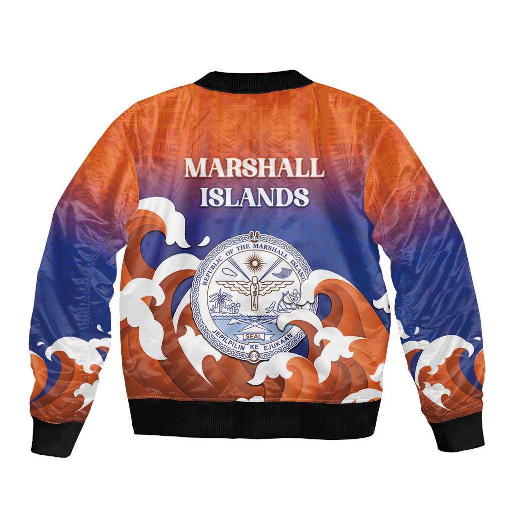 Marshall Islands Fishermen's Day Sleeve Zip Bomber Jacket It's Fishing Time LT05 - Polynesian Pride