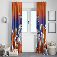 Marshall Islands Fishermen's Day Window Curtain It's Fishing Time LT05 - Polynesian Pride