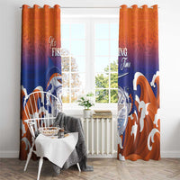 Marshall Islands Fishermen's Day Window Curtain It's Fishing Time LT05 - Polynesian Pride