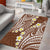Plumeria With Brown Polynesian Tattoo Pattern Area Rug