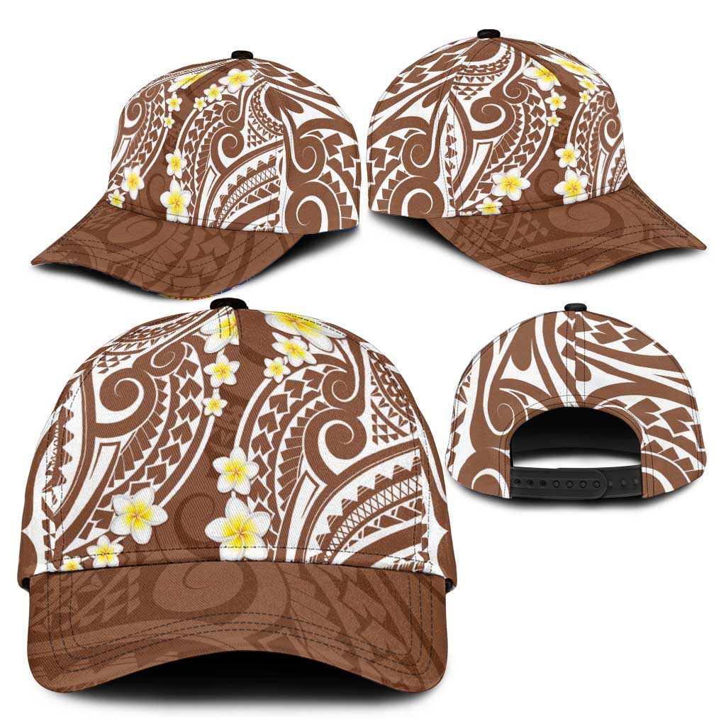 Plumeria With Brown Polynesian Tattoo Pattern Classic Cap - Polynesian Pride