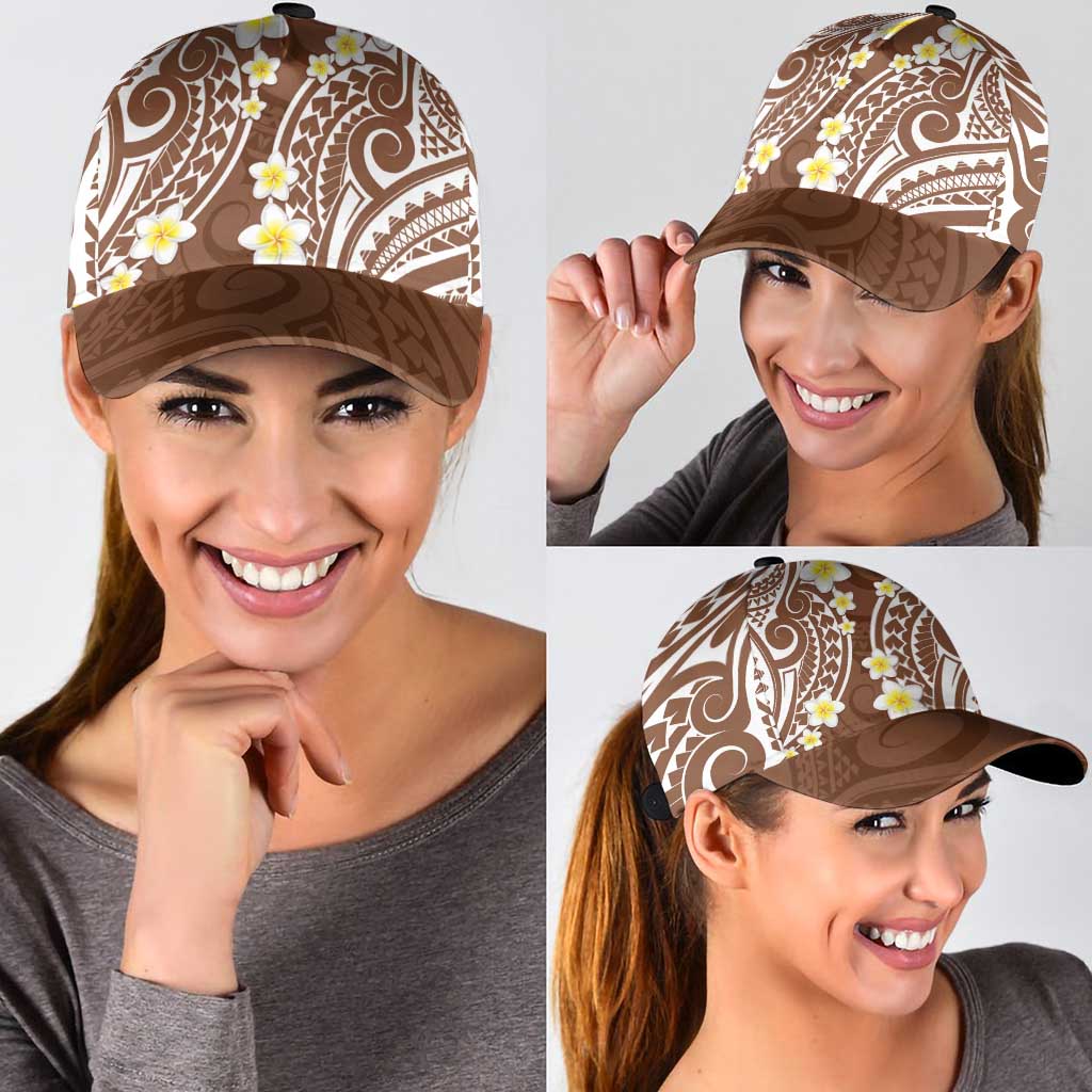 Plumeria With Brown Polynesian Tattoo Pattern Classic Cap - Polynesian Pride