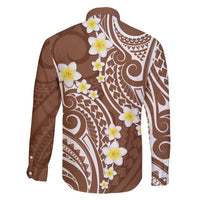 Plumeria With Brown Polynesian Tattoo Pattern Family Matching Mermaid Dress and Hawaiian Shirt LT05 - Polynesian Pride