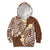 Plumeria With Brown Polynesian Tattoo Pattern Kid Hoodie