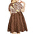 Plumeria With Brown Polynesian Tattoo Pattern Kid Short Sleeve Dress