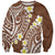 Plumeria With Brown Polynesian Tattoo Pattern Sweatshirt