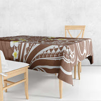 Plumeria With Brown Polynesian Tattoo Pattern Tablecloth