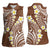Plumeria With Brown Polynesian Tattoo Pattern Women Sleeveless Polo Shirt