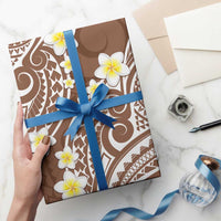 Plumeria With Brown Polynesian Tattoo Pattern Wrapping Paper - Polynesian Pride