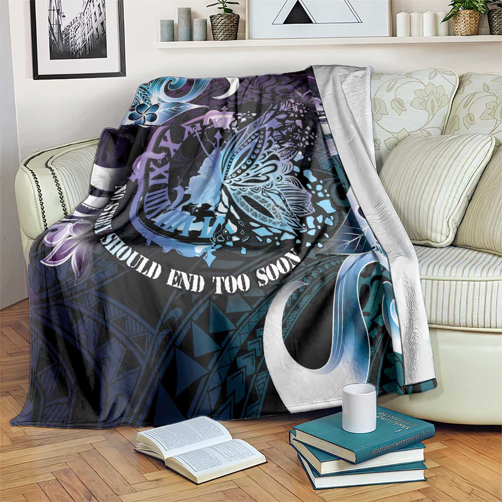 Polynesia Suicide Prevention Awareness Blanket No Story Should End Too Soon LT05 Purple - Polynesian Pride