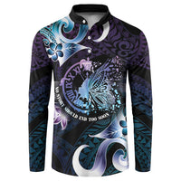 Personalised Polynesia Suicide Prevention Awareness Button Sweatshirt No Story Should End Too Soon