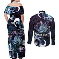Personalised Polynesia Suicide Prevention Awareness Couples Matching Off Shoulder Maxi Dress and Long Sleeve Button Shirt No Story Should End Too Soon