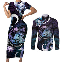 Personalised Polynesia Suicide Prevention Awareness Couples Matching Short Sleeve Bodycon Dress and Long Sleeve Button Shirt No Story Should End Too Soon