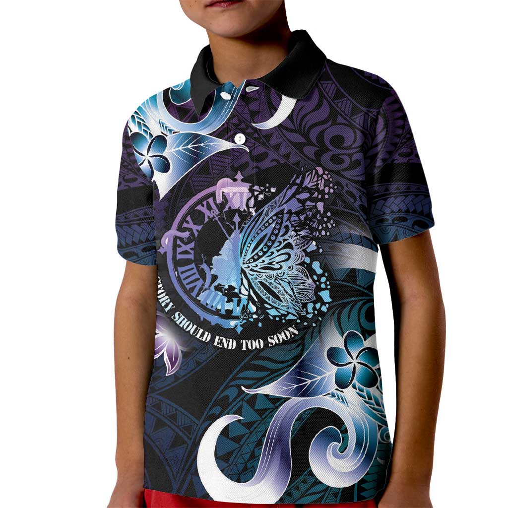 Personalised Polynesia Suicide Prevention Awareness Kid Polo Shirt No Story Should End Too Soon