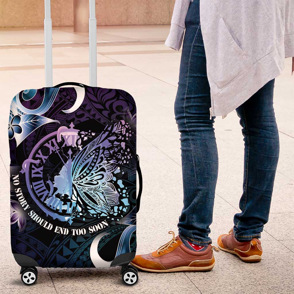 Polynesia Suicide Prevention Awareness Luggage Cover No Story Should End Too Soon LT05 Purple - Polynesian Pride