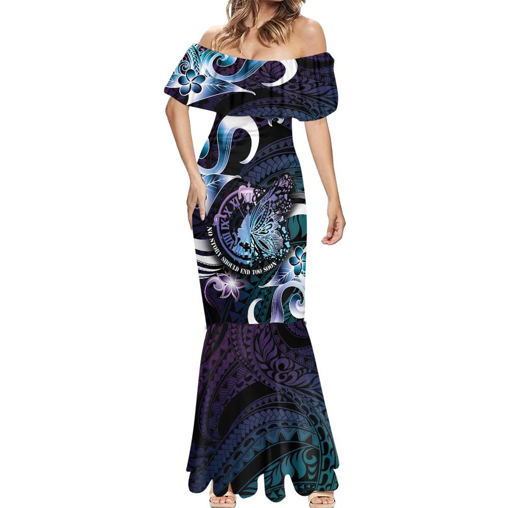 Personalised Polynesia Suicide Prevention Awareness Mermaid Dress No Story Should End Too Soon