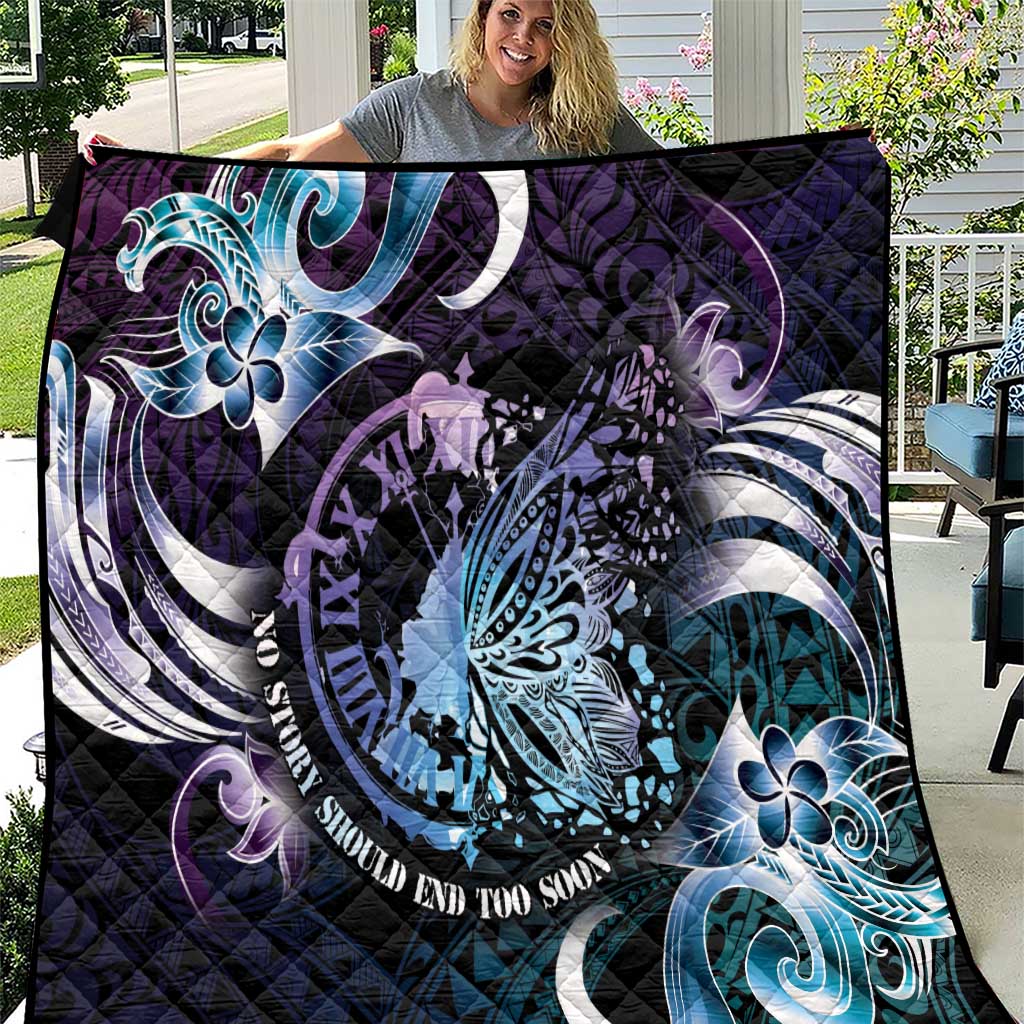 Polynesia Suicide Prevention Awareness Quilt No Story Should End Too Soon LT05 Purple - Polynesian Pride