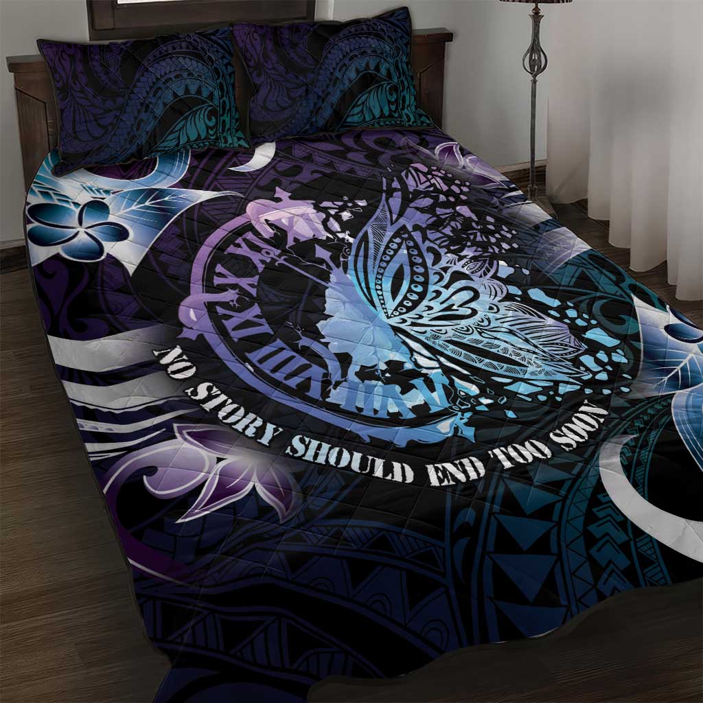 Polynesia Suicide Prevention Awareness Quilt Bed Set No Story Should End Too Soon LT05 Purple - Polynesian Pride