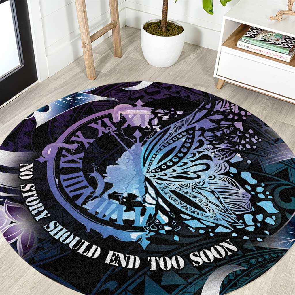 Polynesia Suicide Prevention Awareness Round Carpet No Story Should End Too Soon LT05 Purple - Polynesian Pride