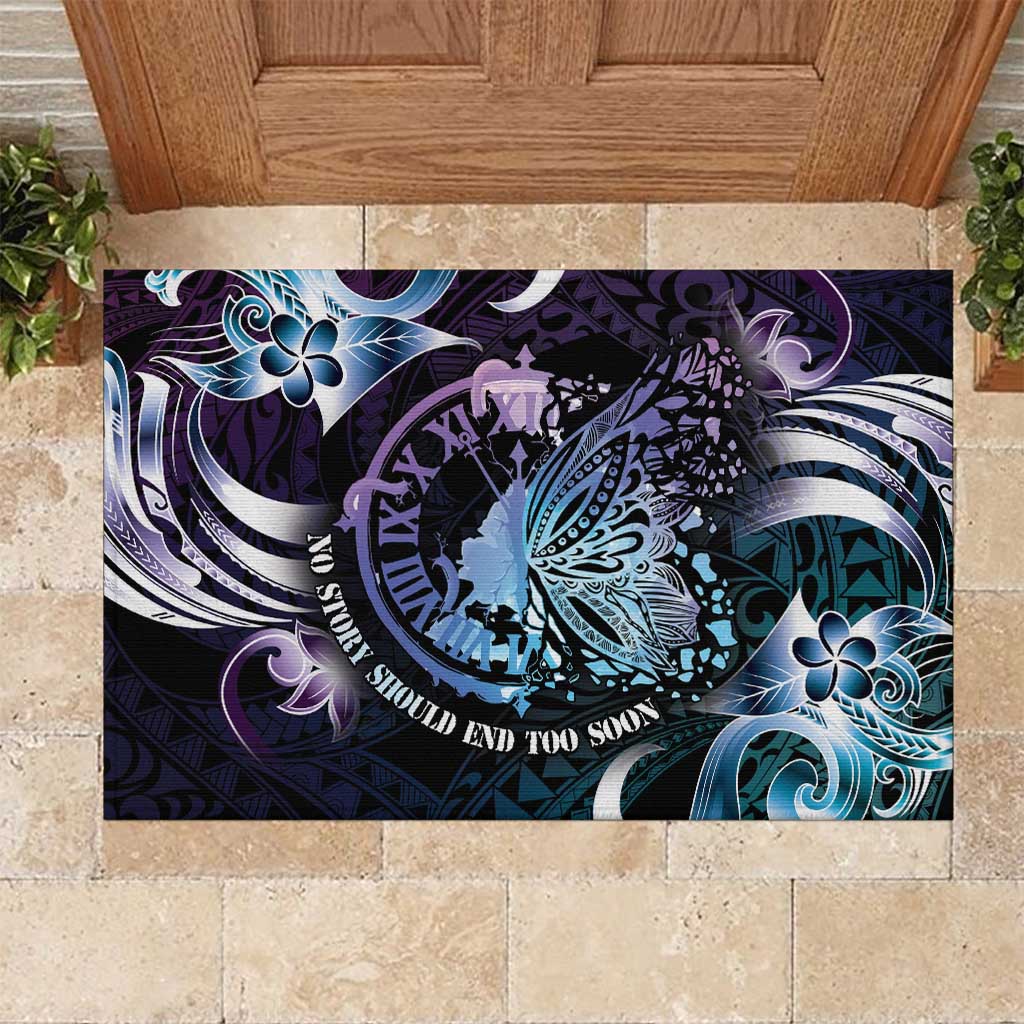 Polynesia Suicide Prevention Awareness Rubber Doormat No Story Should End Too Soon LT05 Purple - Polynesian Pride