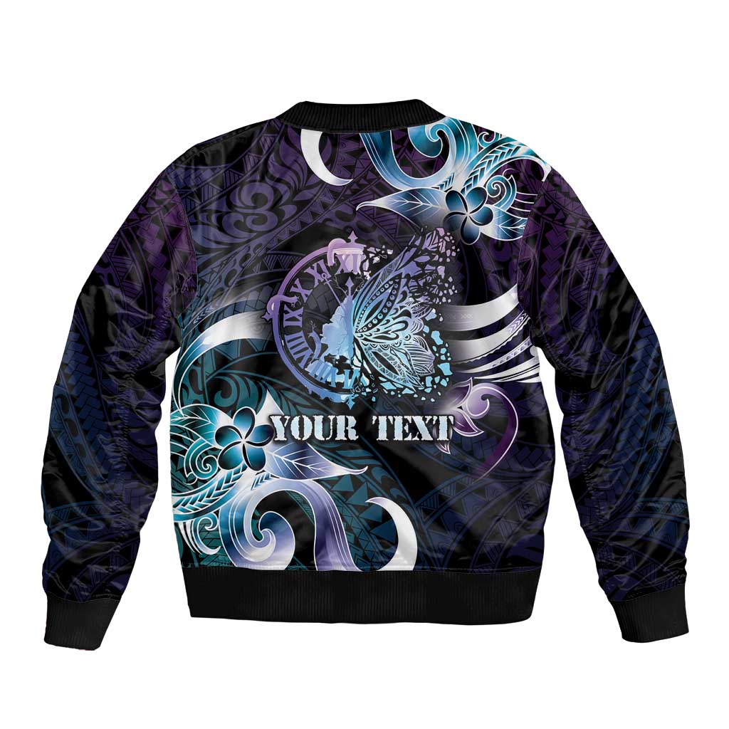 Personalised Polynesia Suicide Prevention Awareness Sleeve Zip Bomber Jacket No Story Should End Too Soon